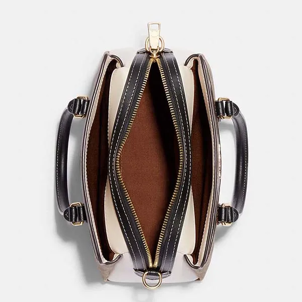 Túi Xách Nữ Coach Mini Darcie Carryall In Colorblock Signature Canvas CH287 Màu Nâu Be
