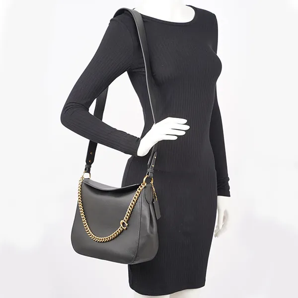 Túi Đeo Chéo Nữ Coach Signature Chain Hobo 89178 Màu Đen