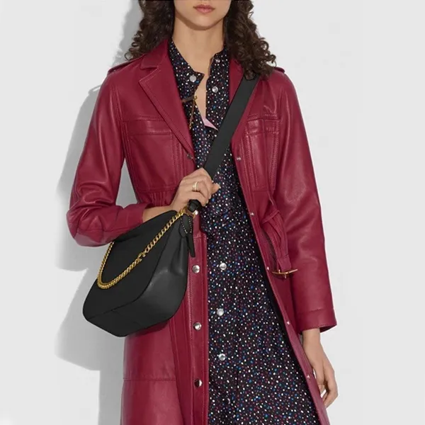 Túi Đeo Chéo Nữ Coach Signature Chain Hobo 89178 Màu Đen