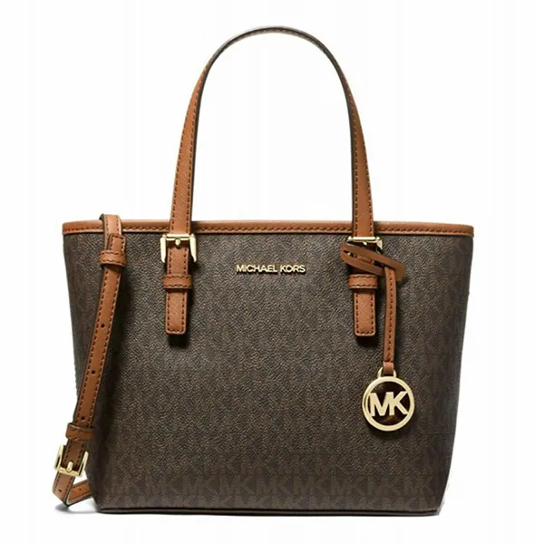 Túi Xách Tay Nữ Michael Kors MK Jet Set Travel Extra-Small Logo 35T9GTVT0B Màu Nâu - Túi xách - Vua Hàng Hiệu