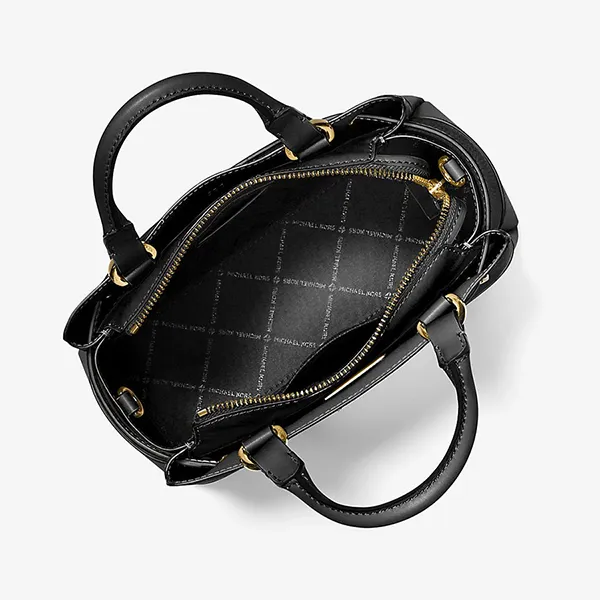 Túi Xách Tay Nữ Michael Kors MK Reed Small Pebbled Leather Belted Satchel Màu Đen