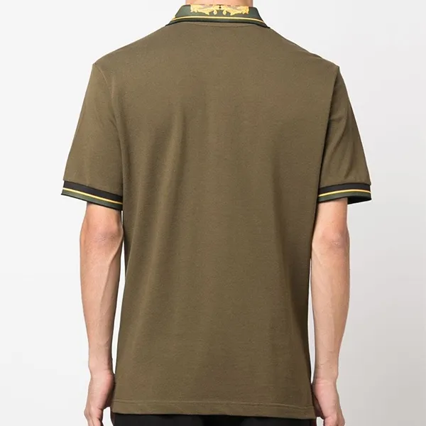 Áo Polo Nam Versace Jeans Couture Baroque-Pattern Polo Shirt 75GAGT05 Màu Xanh Rêu Size XS - Thời trang - Vua Hàng Hiệu