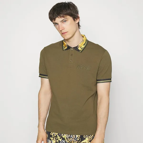 Áo Polo Nam Versace Jeans Couture Baroque-Pattern Polo Shirt 75GAGT05 Màu Xanh Rêu Size XS - Thời trang - Vua Hàng Hiệu