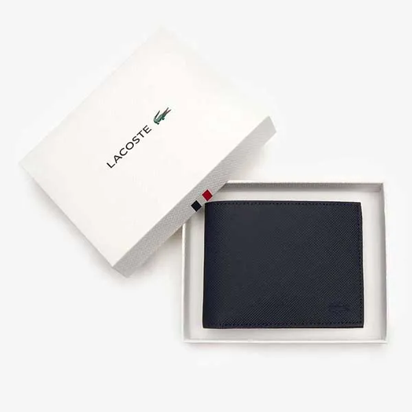 Ví Nam Lacoste Men's Classic Petit Piqué Six Card Wallet NH2308 Màu Đen - Túi xách - Vua Hàng Hiệu