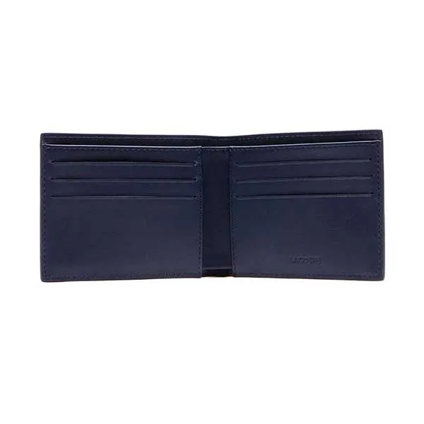Ví Nam Lacoste Men's Fitzgerald Leather 6-Card Wallet NH1115F Màu Xanh Navy