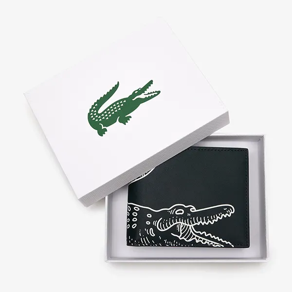 Ví Nam Lacoste Men's Small Contrast Print Wallet NH4294FW-L67 Màu Xanh