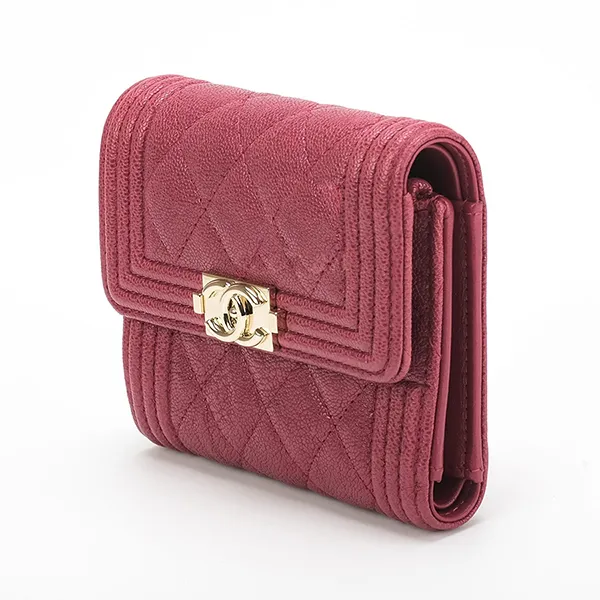 Ví Nữ Chanel CC Wallet On Chain Burgundy Màu Đỏ Tía