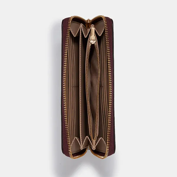 Ví Nữ Coach Long Zip Around Wallet In Signature Canvas C8385 Màu Trắng