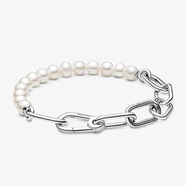 Vòng Đeo Tay Nữ Pandora ME Treated Freshwater Cultured Pearl Bracelet 599694C01 Màu Bạc