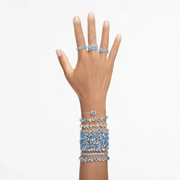 Vòng Đeo Tay Nữ Swarovski Gema Bracelet Mixed Cuts, Blue, Rhodium Plated 5666018 Màu Xanh Blue - Trang sức - Vua Hàng Hiệu