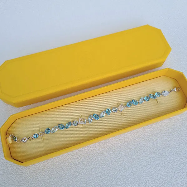 Vòng Đeo Tay Nữ Swarovski Gema Bracelet Mixed Cuts, Blue, Rhodium Plated 5666018 Màu Xanh Blue - Trang sức - Vua Hàng Hiệu