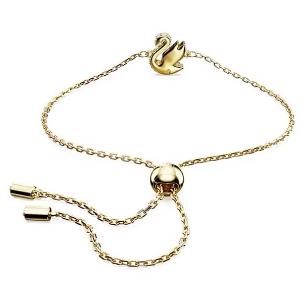 Vòng Đeo Tay Nữ Swarovski Iconic Swan Bracelet Swan, Small, Red, Gold-Tone Plated 5656841 Màu Vàng Đỏ