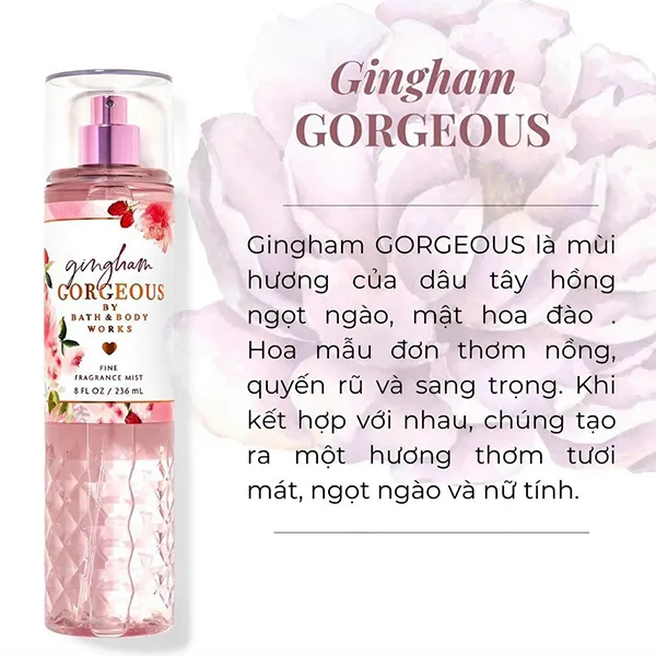 Xịt Thơm Toàn Thân Bath & Body Works Gingham Gorgeous 236ml - 4