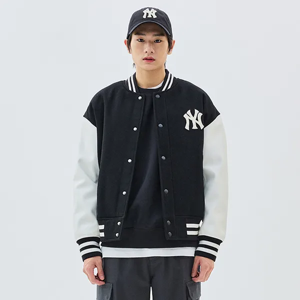 Áo Bomber MLB New York Yankees 3AJPV0634-50BKL Màu Đen Trắng - Thời trang - Vua Hàng Hiệu