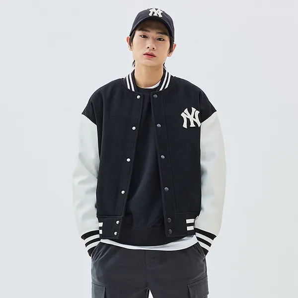 Áo Bomber MLB New York Yankees 3AJPV0634-50BKL Màu Đen Trắng - Thời trang - Vua Hàng Hiệu