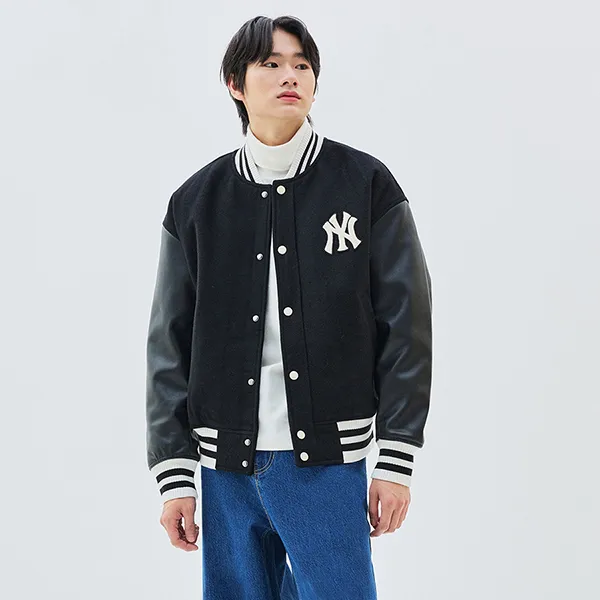 Áo Bomber MLB Wool Basic Varsity Jacket New York Yankees 3AJPV0634-50BKL Màu Đen Size L - Thời trang - Vua Hàng Hiệu