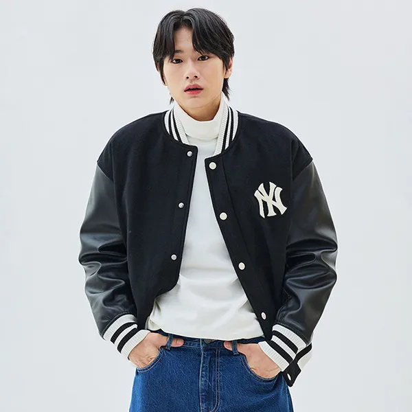 Áo Bomber MLB Wool Basic Varsity Jacket New York Yankees 3AJPV0634-50BKL Màu Đen Size L - Thời trang - Vua Hàng Hiệu