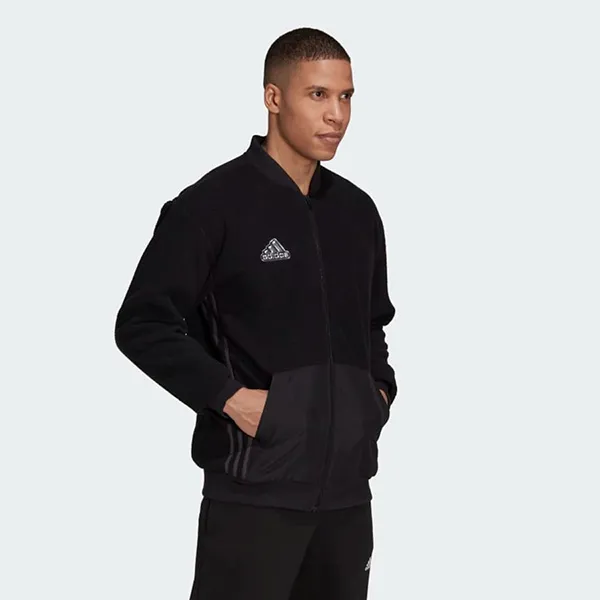 Áo Bomber Nam Adidas Sherpa Holiday Pack Essentials HL6920 Màu Đen - Thời trang - Vua Hàng Hiệu