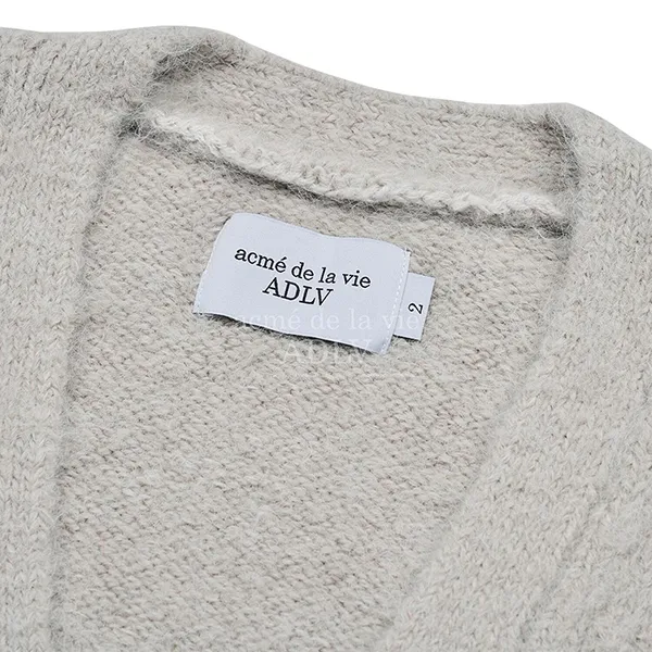 Áo Cardigan Acmé De La Vie ADLV Lettering Logo Mohair Cardigan Grey Màu Xám Size 1