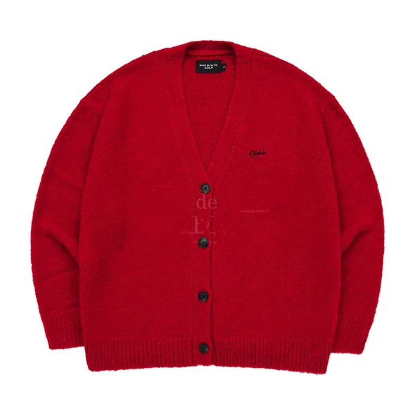 Áo Cardigan Acmé De La Vie ADLV Lettering Logo Mohair Màu Đỏ