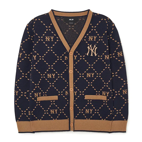 Áo Cardigan Trẻ Em MLB Dia Monogram Allover Cardigan New York Yankees 7AKCMD134-50NYD Màu Xanh Navy