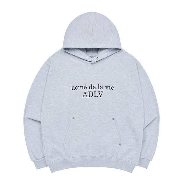 Áo Hoodie Acmé De La Vie ADLV Basic Logo Rivet Point Hoodie Melange Màu Xám Size 1