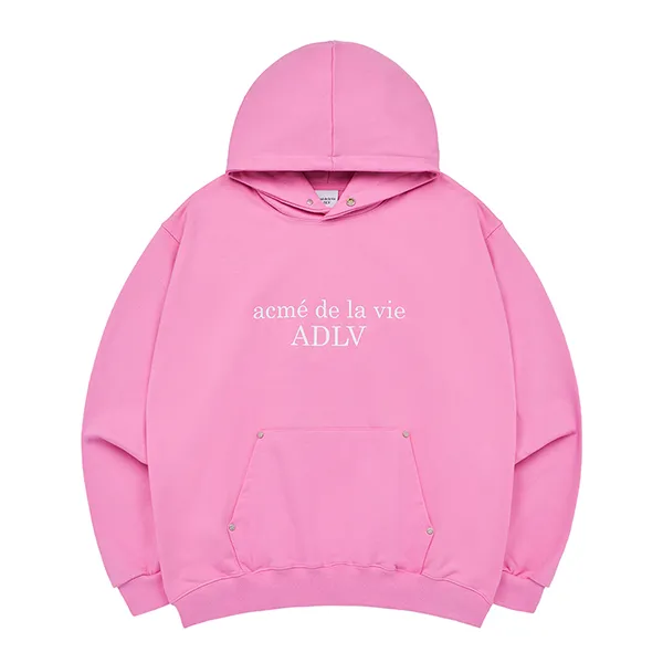 Áo Hoodie Acmé De La Vie ADLV Basic Logo Rivet Point Hoodie Pink Màu Hồng - Thời trang - Vua Hàng Hiệu