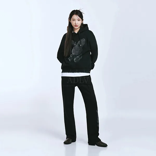 Áo Hoodie Acmé De La Vie ADLV Fuzzy Rabbit Màu Đen Size 1