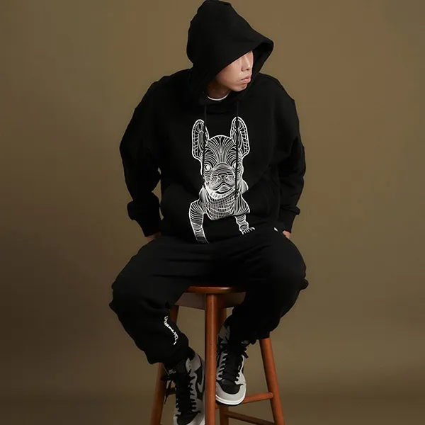 Áo Hoodie LifeWork Big Ladok Hoodie LW235HD990 Màu Đen Trắng