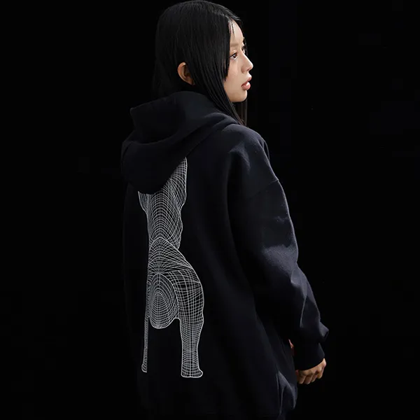 Áo Hoodie LifeWork Big Ladok Hoodie LW235HD990 Màu Đen Trắng