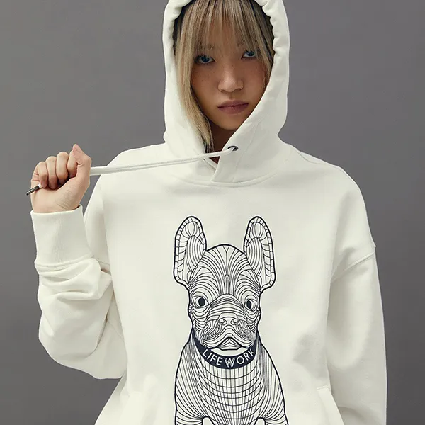 Áo Hoodie LifeWork Big Ladok Hoodie LW235HD990 Màu Trắng Kem Size S - Thời trang - Vua Hàng Hiệu