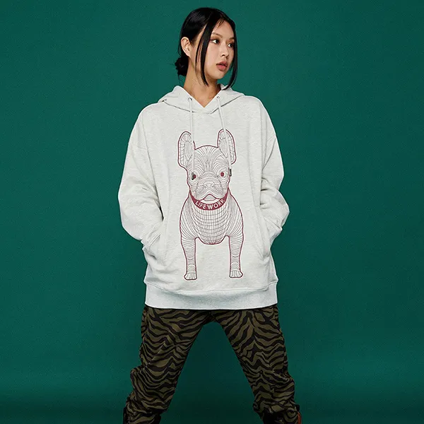 Áo Hoodie LifeWork Big Ladok Hoodie LW235HD990 Màu Xám Nhạt