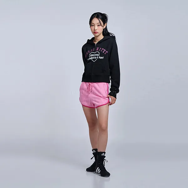 Áo Hoodie Nữ Acmé De La Vie ADLV Hello Kitty Lettering Màu Đen