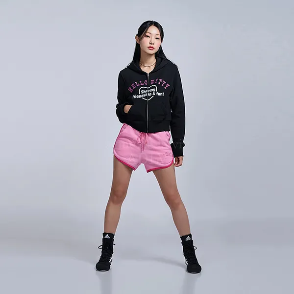 Áo Hoodie Nữ Acmé De La Vie ADLV Hello Kitty Lettering Màu Đen