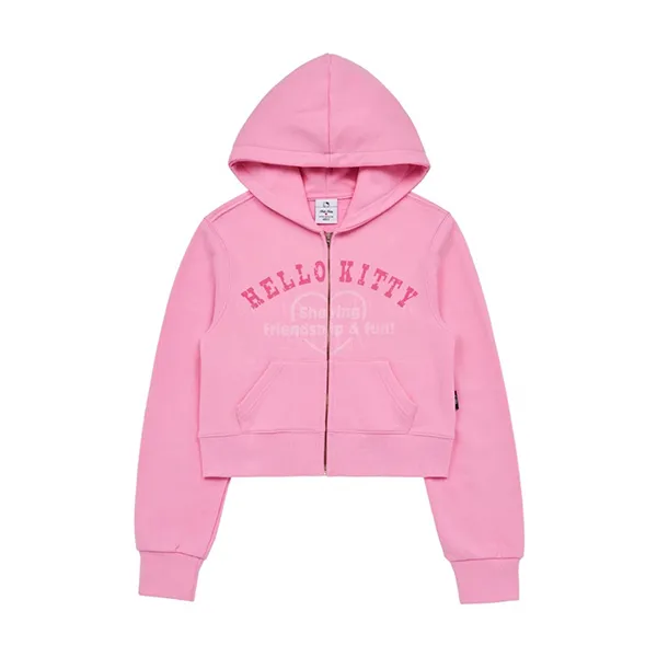 Áo Hoodie Nữ Acmé De La Vie ADLV Hello Kitty Lettering Màu Hồng - Thời trang - Vua Hàng Hiệu