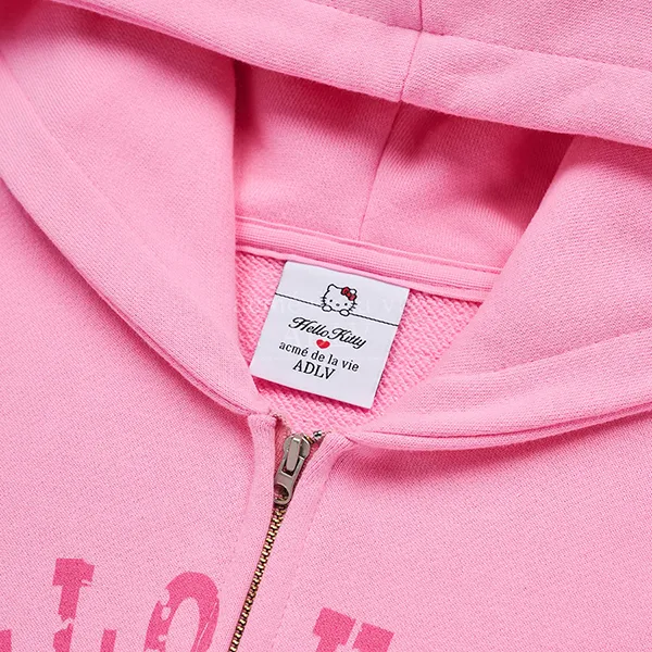 Áo Hoodie Nữ Acmé De La Vie ADLV Hello Kitty Lettering Màu Hồng - Thời trang - Vua Hàng Hiệu