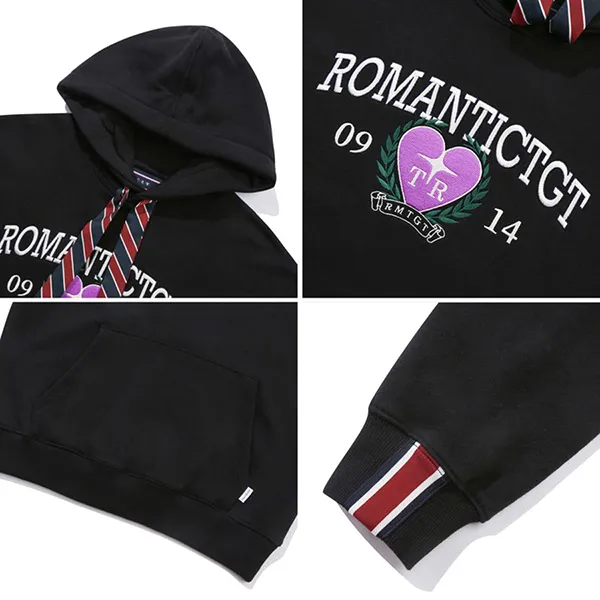 Áo Hoodie Romantic Crown Heart Scarf Ribbon Màu Đen Free Size