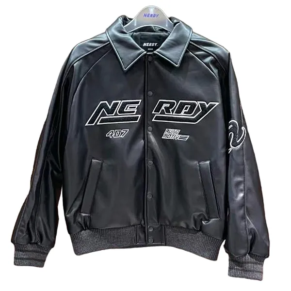 Áo Khoác Da Nerdy Logo 407 Màu Đen - Thời trang - Vua Hàng Hiệu