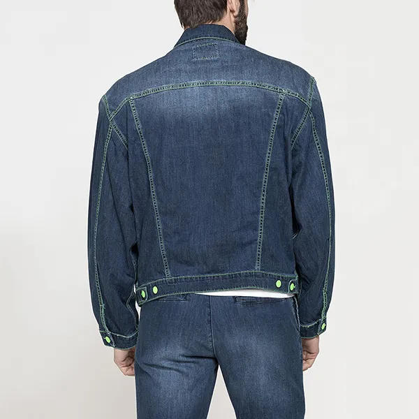 Áo Khoác Denim Nam Carrera Jeans Jacket With Fluo Contrasts 440A0941X_711 Màu Xanh Size L - Thời trang - Vua Hàng Hiệu