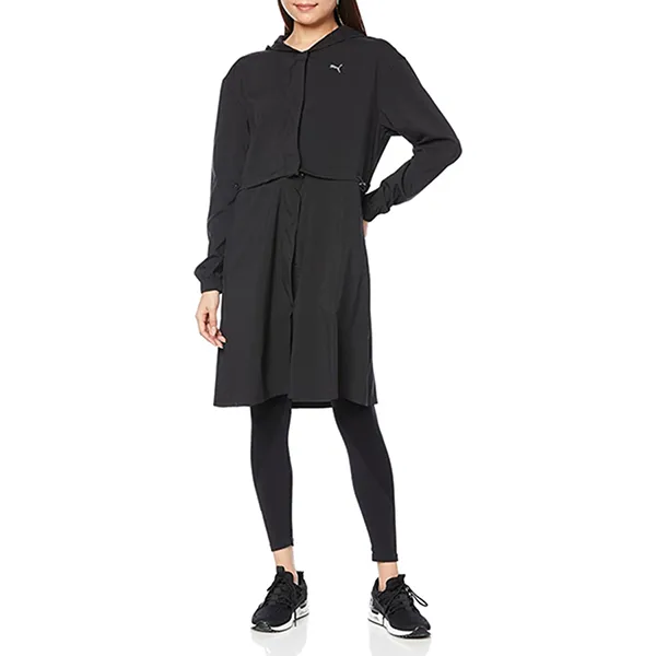 Áo Khoác Gió Dáng Dài Nữ Puma Studio Wear 521914 Women's Windbreaker Jacket Studio Wear Black Màu Đen Size M - Thời trang - Vua Hàng Hiệu
