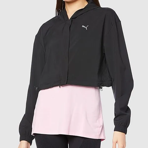 Áo Khoác Gió Dáng Dài Nữ Puma Studio Wear 521914 Women's Windbreaker Jacket Studio Wear Black Màu Đen Size M - Thời trang - Vua Hàng Hiệu