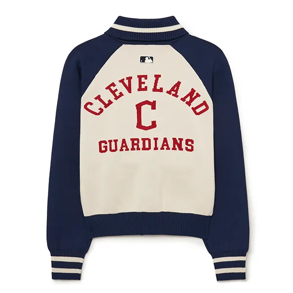Áo Khoác Len Nữ MLB Varsity Cleveland Guardians 3FKCV0134-45NYS Màu Xanh Navy Size S