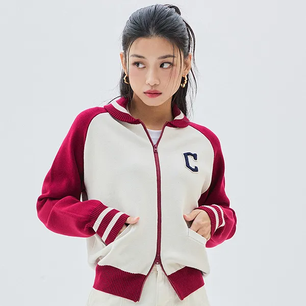 Áo Khoác Len Nữ MLB Varsity Cleveland Guardians 3FKCV0134-45WIS Màu Đỏ Size M - Thời trang - Vua Hàng Hiệu