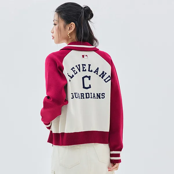Áo Khoác Len Nữ MLB Varsity Cleveland Guardians 3FKCV0134-45WIS Màu Đỏ Size M - Thời trang - Vua Hàng Hiệu