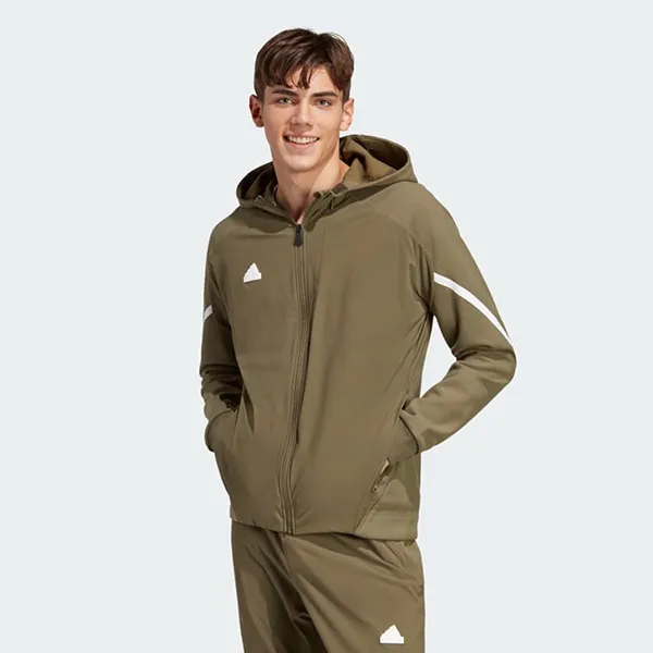 Áo Khoác Nam Adidas Designed 4 Gameday Premium Full Zip Track Top IC8041 Màu Xanh Olive Size M