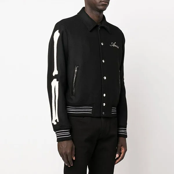 Áo Khoác Nam Amiri Black Bones Varsity Bomber MOS002001 Màu Đen - Thời trang - Vua Hàng Hiệu