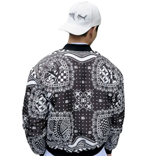 Áo Khoác Nam Dolce & Gabbana D&G Bomber Black Bandana Printed G9YE7T FUM6X S9000 Màu Đen Trắng - Thời trang - Vua Hàng Hiệu