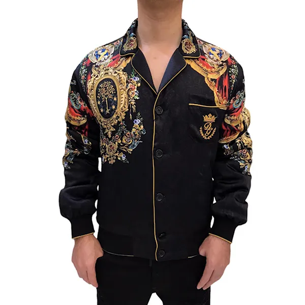 Áo Khoác Nam Dolce & Gabbana D&G Bomber & Varsity Jackets Màu Đen Vàng Size 46 - Thời trang - Vua Hàng Hiệu