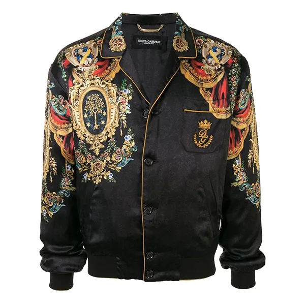 Áo Khoác Nam Dolce & Gabbana D&G Bomber & Varsity Jackets Màu Đen Vàng Size 46 - Thời trang - Vua Hàng Hiệu