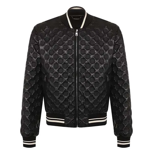 Áo Khoác Nam Dolce & Gabbana D&G Circle Embossed Bomber Jacket Màu Đen Size 44